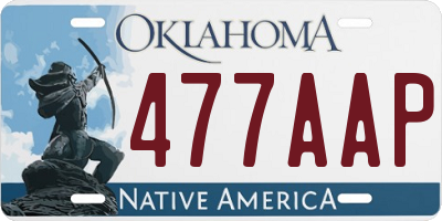 OK license plate 477AAP