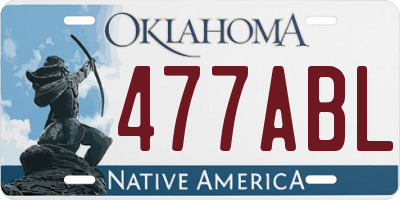 OK license plate 477ABL