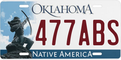 OK license plate 477ABS