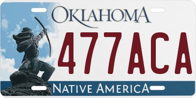 OK license plate 477ACA