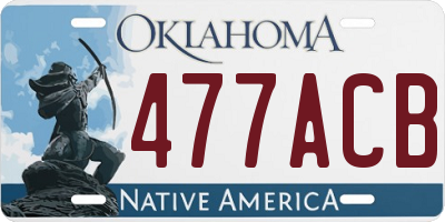 OK license plate 477ACB