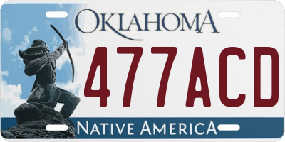 OK license plate 477ACD