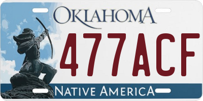 OK license plate 477ACF