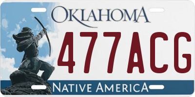 OK license plate 477ACG