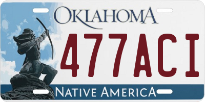 OK license plate 477ACI
