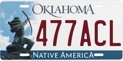 OK license plate 477ACL