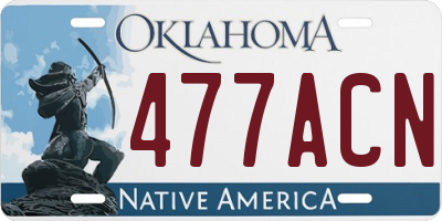 OK license plate 477ACN