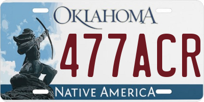 OK license plate 477ACR