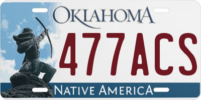OK license plate 477ACS