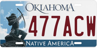 OK license plate 477ACW