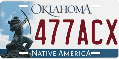 OK license plate 477ACX