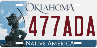OK license plate 477ADA