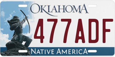 OK license plate 477ADF