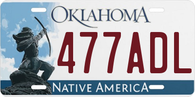 OK license plate 477ADL