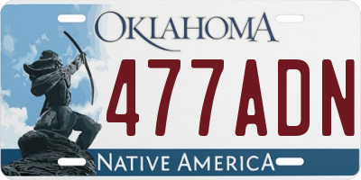 OK license plate 477ADN