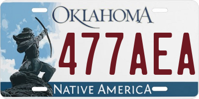 OK license plate 477AEA