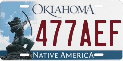 OK license plate 477AEF