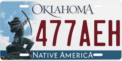 OK license plate 477AEH