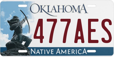 OK license plate 477AES
