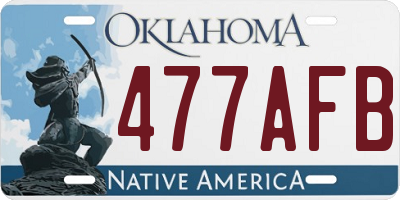 OK license plate 477AFB