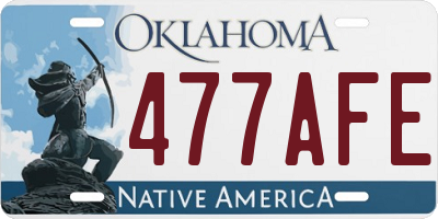 OK license plate 477AFE