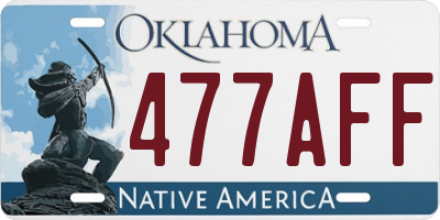 OK license plate 477AFF