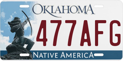 OK license plate 477AFG