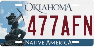OK license plate 477AFN