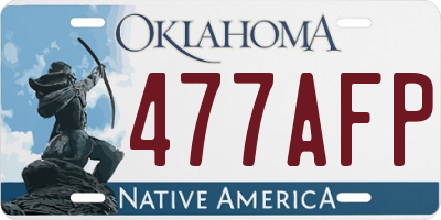 OK license plate 477AFP