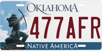 OK license plate 477AFR