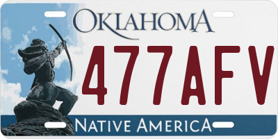 OK license plate 477AFV