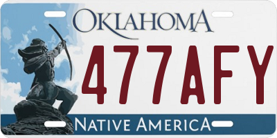 OK license plate 477AFY