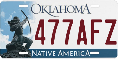 OK license plate 477AFZ