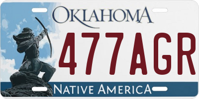 OK license plate 477AGR