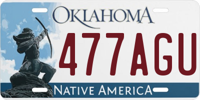 OK license plate 477AGU