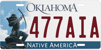 OK license plate 477AIA