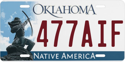 OK license plate 477AIF