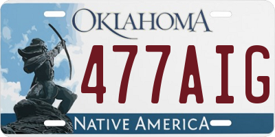 OK license plate 477AIG