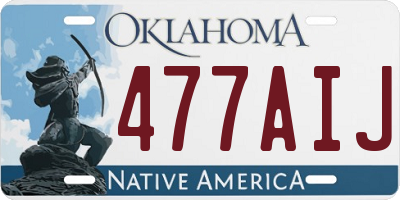 OK license plate 477AIJ