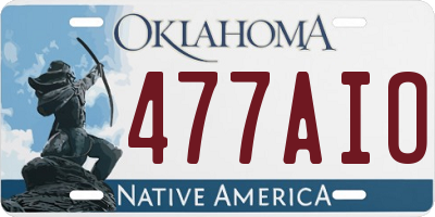 OK license plate 477AIO