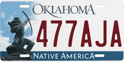 OK license plate 477AJA