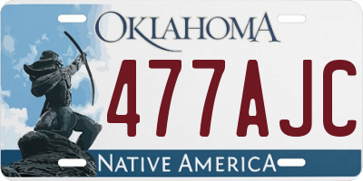 OK license plate 477AJC