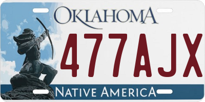 OK license plate 477AJX