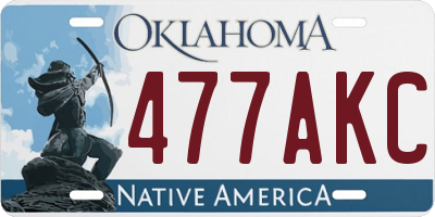 OK license plate 477AKC