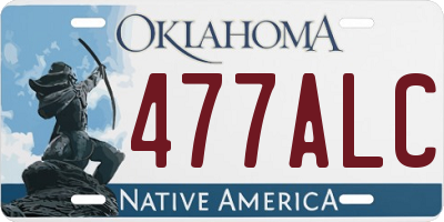 OK license plate 477ALC