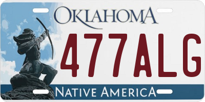 OK license plate 477ALG