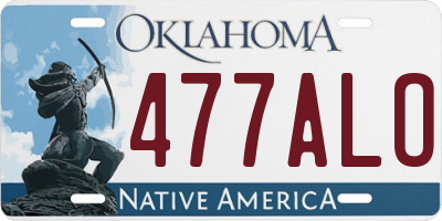 OK license plate 477ALO