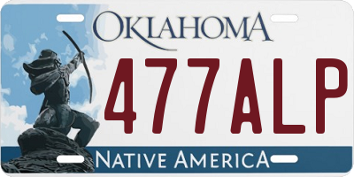 OK license plate 477ALP