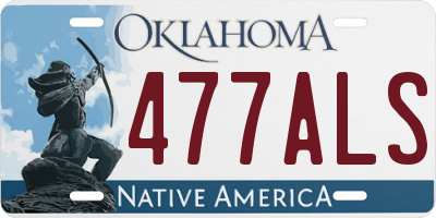 OK license plate 477ALS