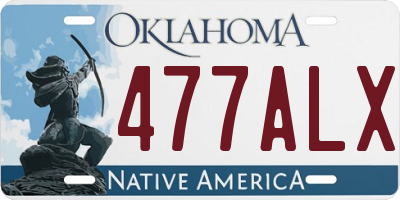 OK license plate 477ALX